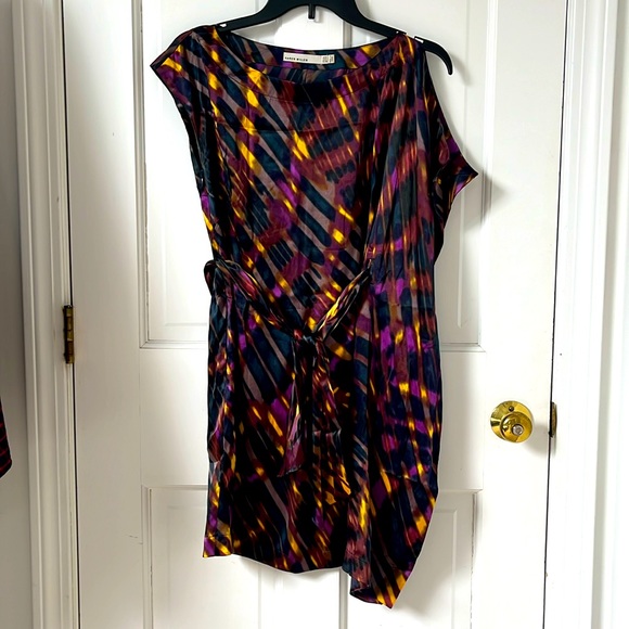 Karen Millen Multicolor Silk Dress or Long Shirt. Size US 4 - Picture 1 of 3